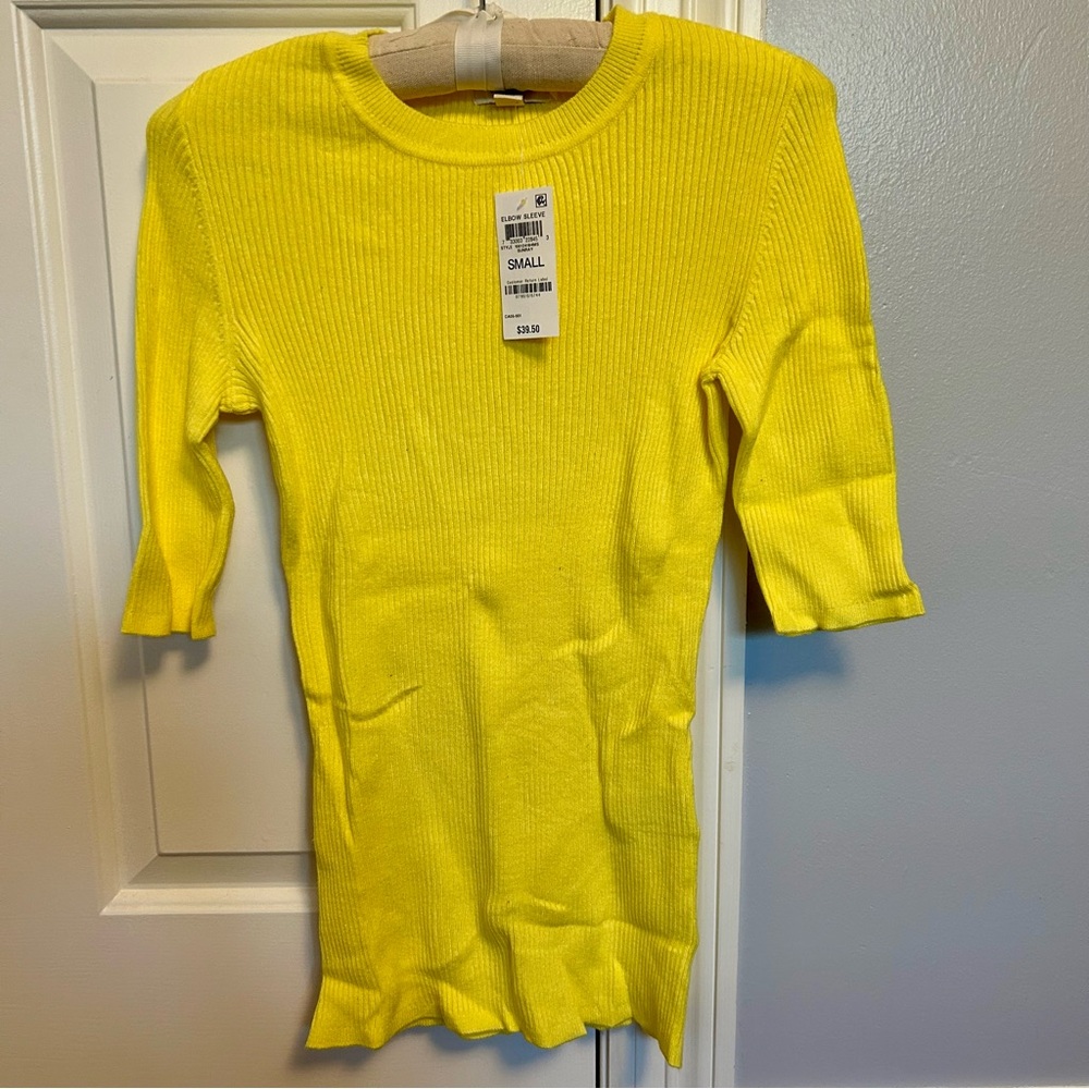 Style & Co. Sunny Yellow Ribbed Top